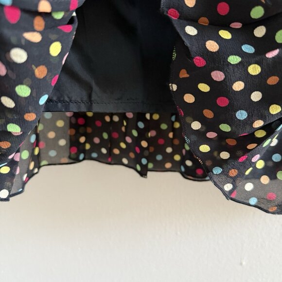 VTG Moschino Y2K Silk Ruffle Mini Skirt Polka Dots Size 4 Cheap And Chic READ - Picture 8 of 10